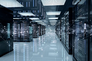 a server room representing data that could be lost if a company does not outsource IT help desk services